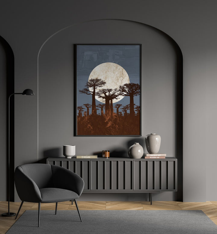 Stunning ONYESHA ODILI, AFRICAN ART PAINTINGS displayed in a modern decor setting, enhancing elegance and sophistication.