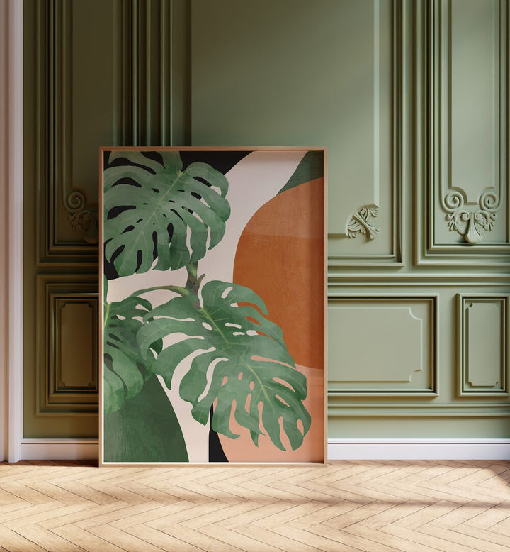 Vibrant TROPICAL LEAVES ABSTRACT ART, BOHO ART PAINTINGS, perfect for enhancing your home decor with natural elegance.