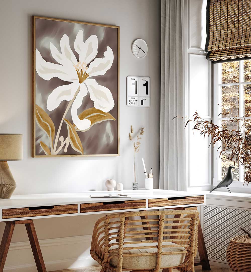 WHITE FLOWER PETALS , FLORAL FLOWER PAINTINGS