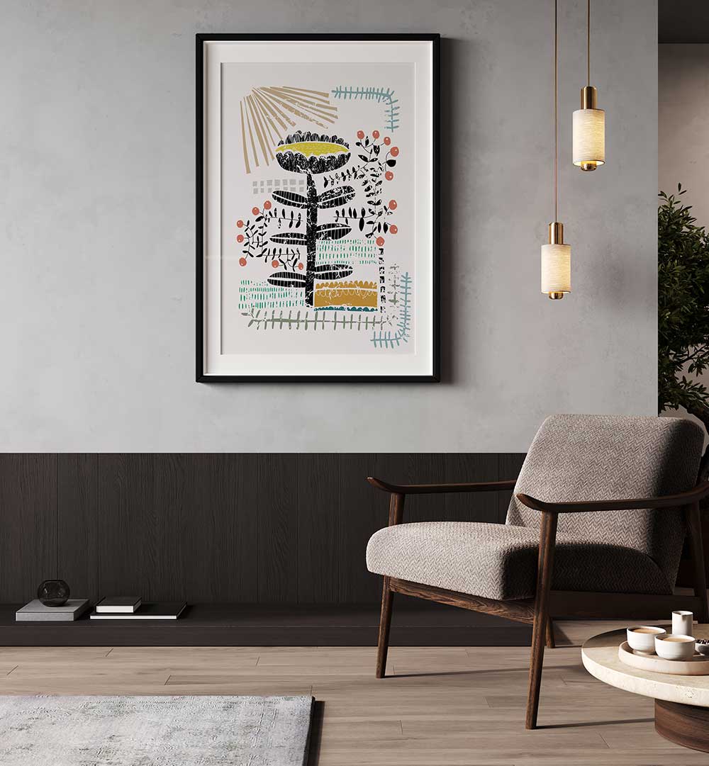 Elegant BLOCK PRINT BOLD FLOWER, FLORAL FLOWER PAINTINGS brighten any space with captivating abstract floral designs.