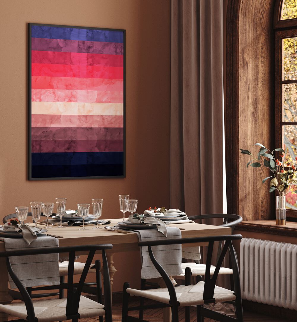 Vibrant hues in the EXPRESSIONIST IV, ABSTRACT PAINTINGS create a stunning focal point for modern interiors.