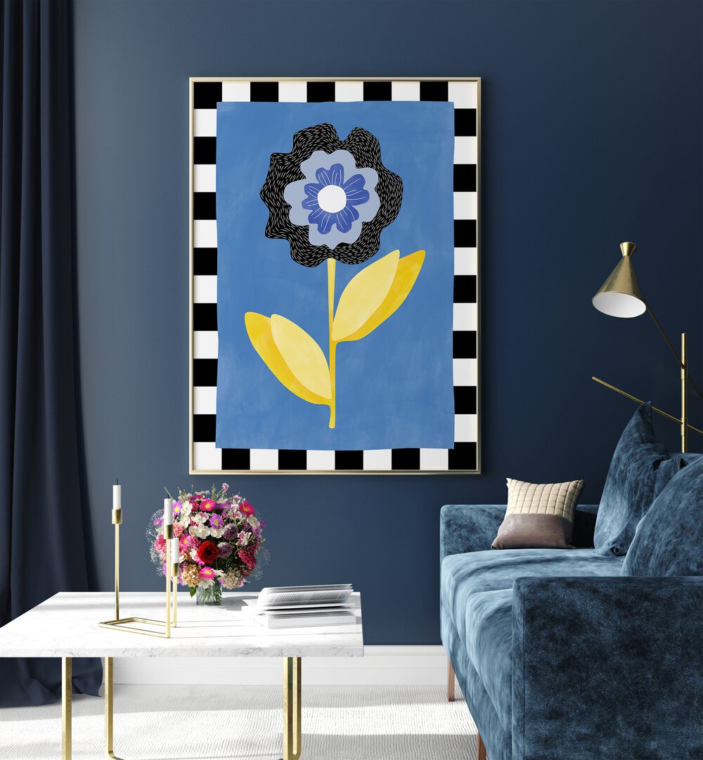 Bright and elegant BLUE FLOWER, FLORAL FLOWER PAINTINGS by Elena Ristova, perfect for enhancing any space.