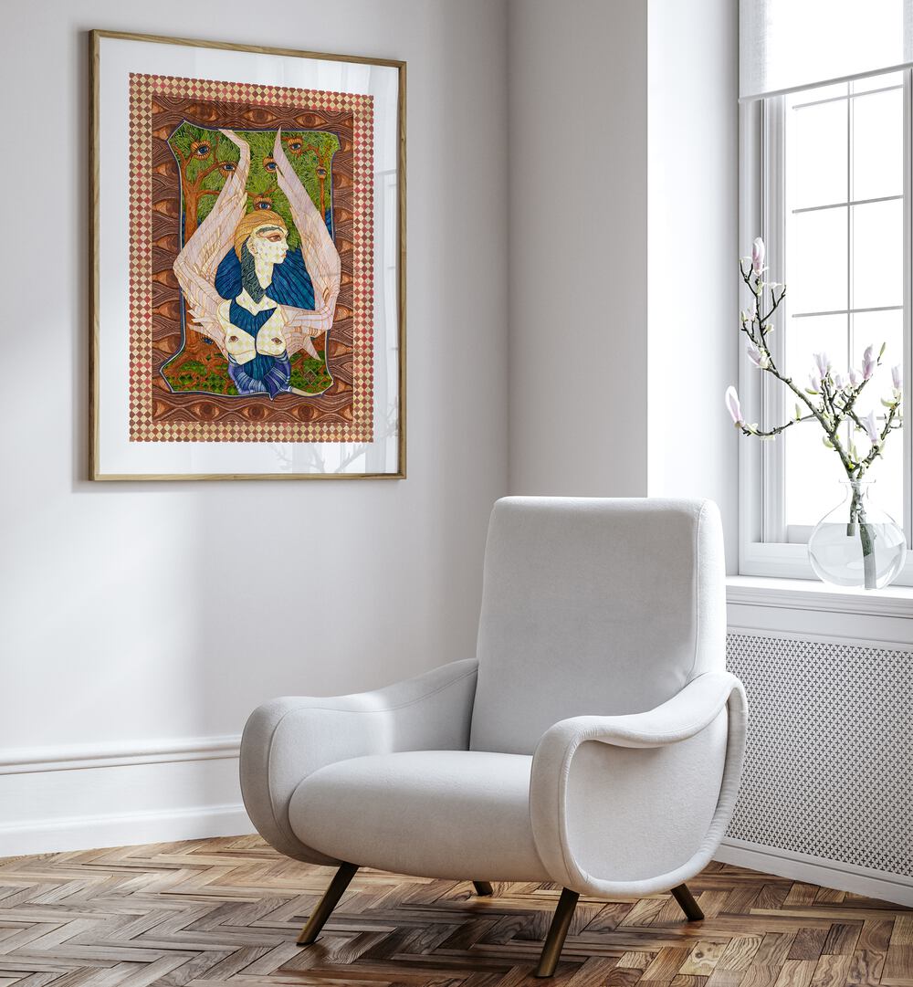 Stunning ANIOL II, PORTRAITS artwork displayed in a modern living room, enhancing aesthetic appeal and elegance.
