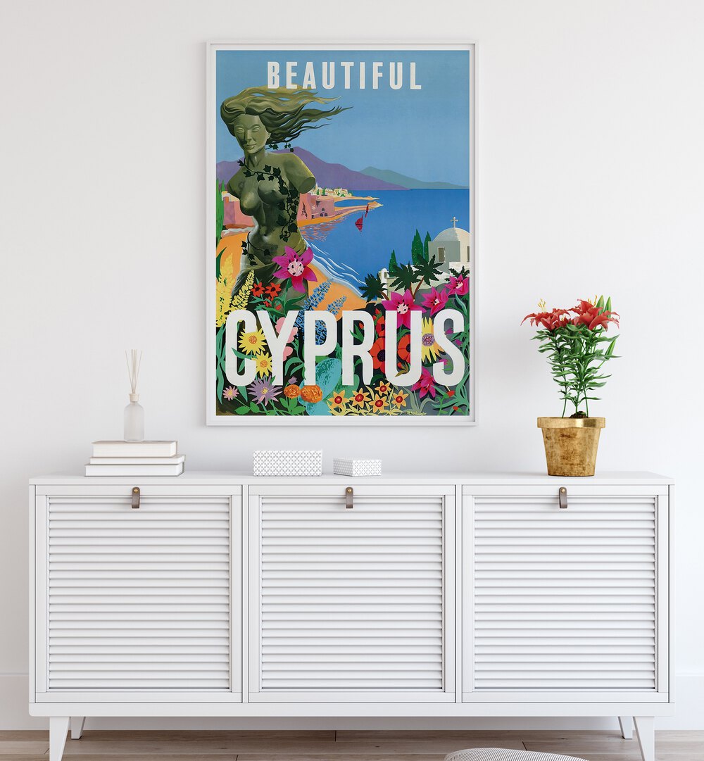 Beautiful CYPRUS, VINTAGE TRAVEL POSTERS showcase vibrant landscapes and culture, perfect for home decor.