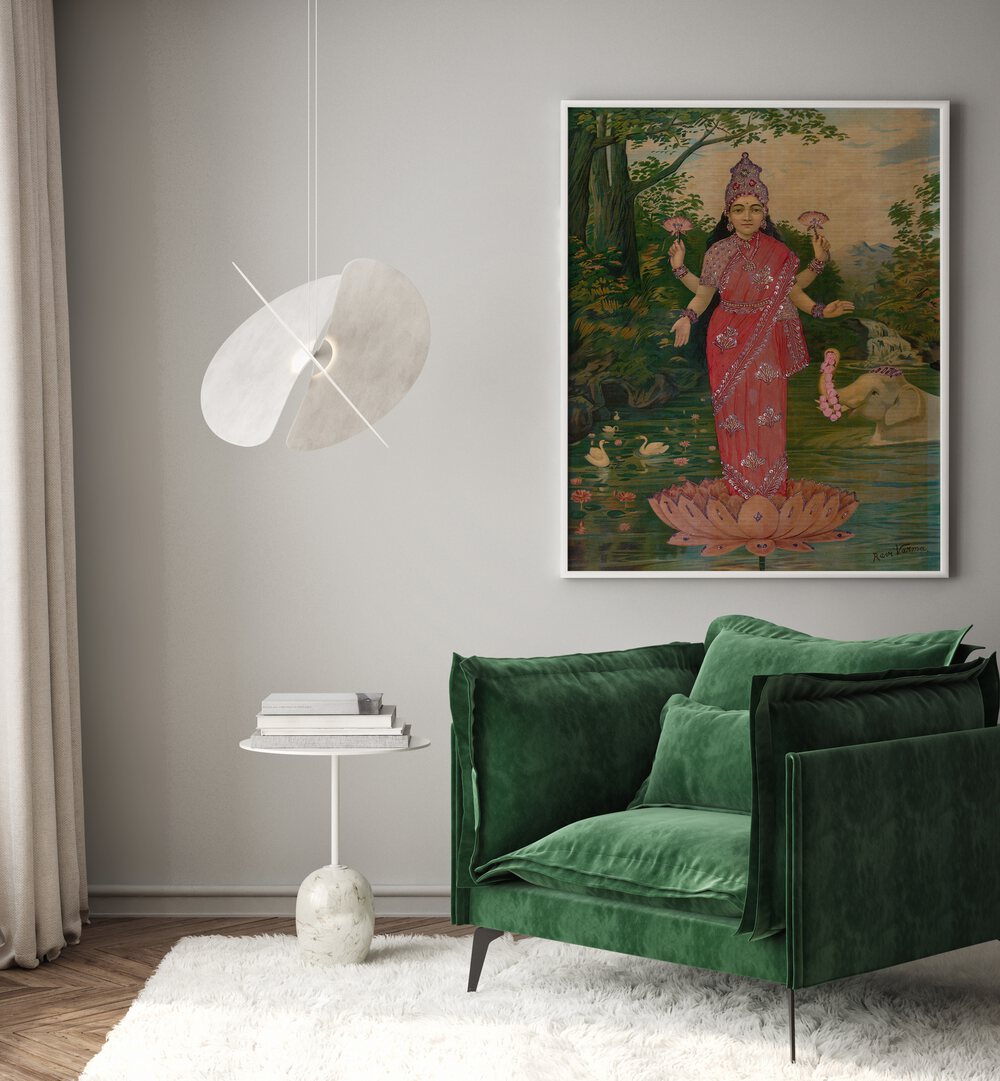 LAKSHMI EMBELLISHED , INDIAN ART PAINTINGS