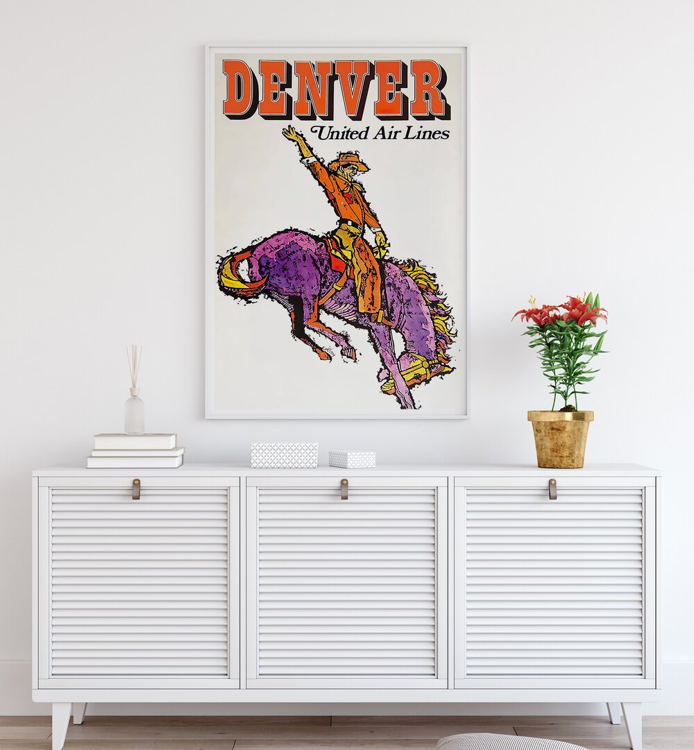 Denver Vintage Travel Posters showcase the charm of the Mile High City, perfect for any decor.
