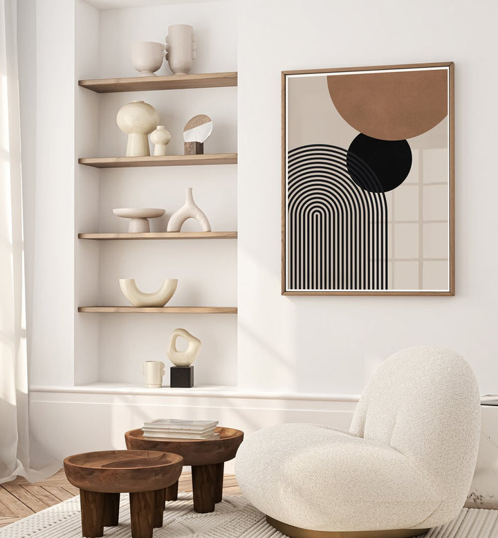 Stylish living space featuring COMPOSITION IV, BOHO ART PAINTINGS, perfect for enhancing artistic expressions.