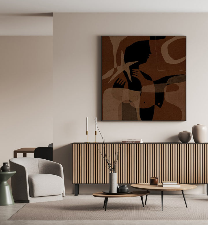 Stylish interior featuring AWAKENING III, BOHO ART PAINTINGS, perfect for elevating your living space decor.