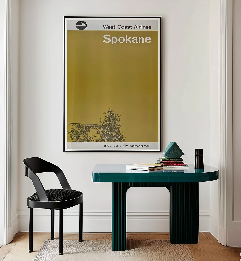Stylish WEST COAST AIRLINES, VINTAGE TRAVEL POSTERS decor, capturing nostalgia and the spirit of adventure in travel.