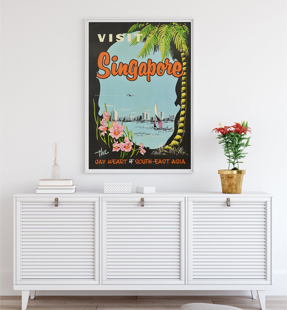 Discover the charm of SINGAPORE III, VINTAGE TRAVEL POSTERS, capturing the essence of Singapore's iconic beauty.