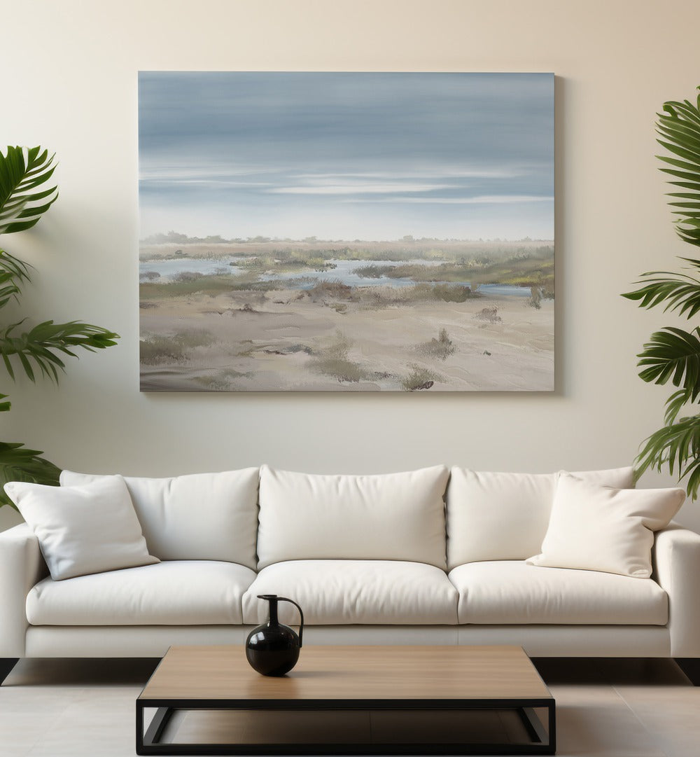 Transform your space with THE MISTY RISING, LANDSCAPE PAINTINGS, capturing serene beauty in any room.