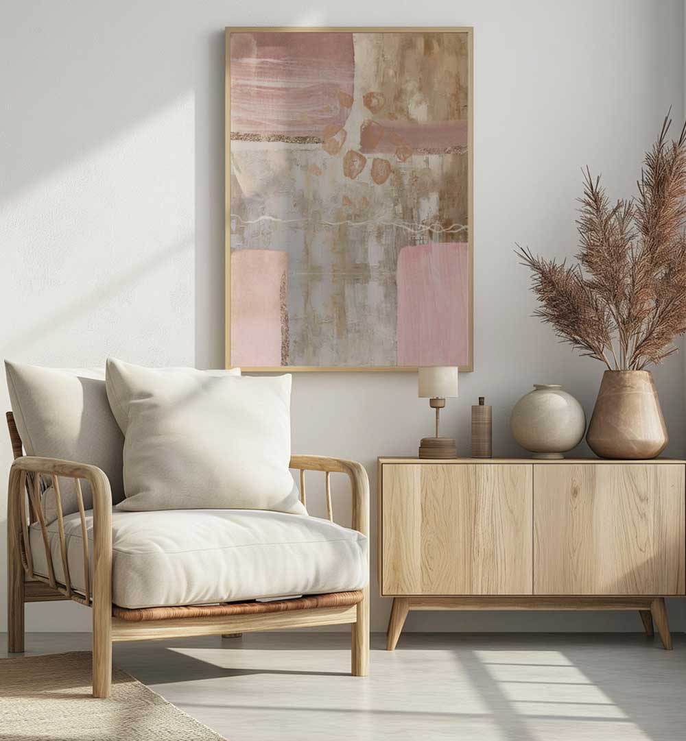 GLORIOUS PINK III , BOHO ART PAINTINGS