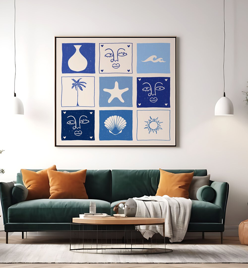 Boho art paintings featuring the SEA CHILD design, perfect for enhancing your coastal lifestyle decor.