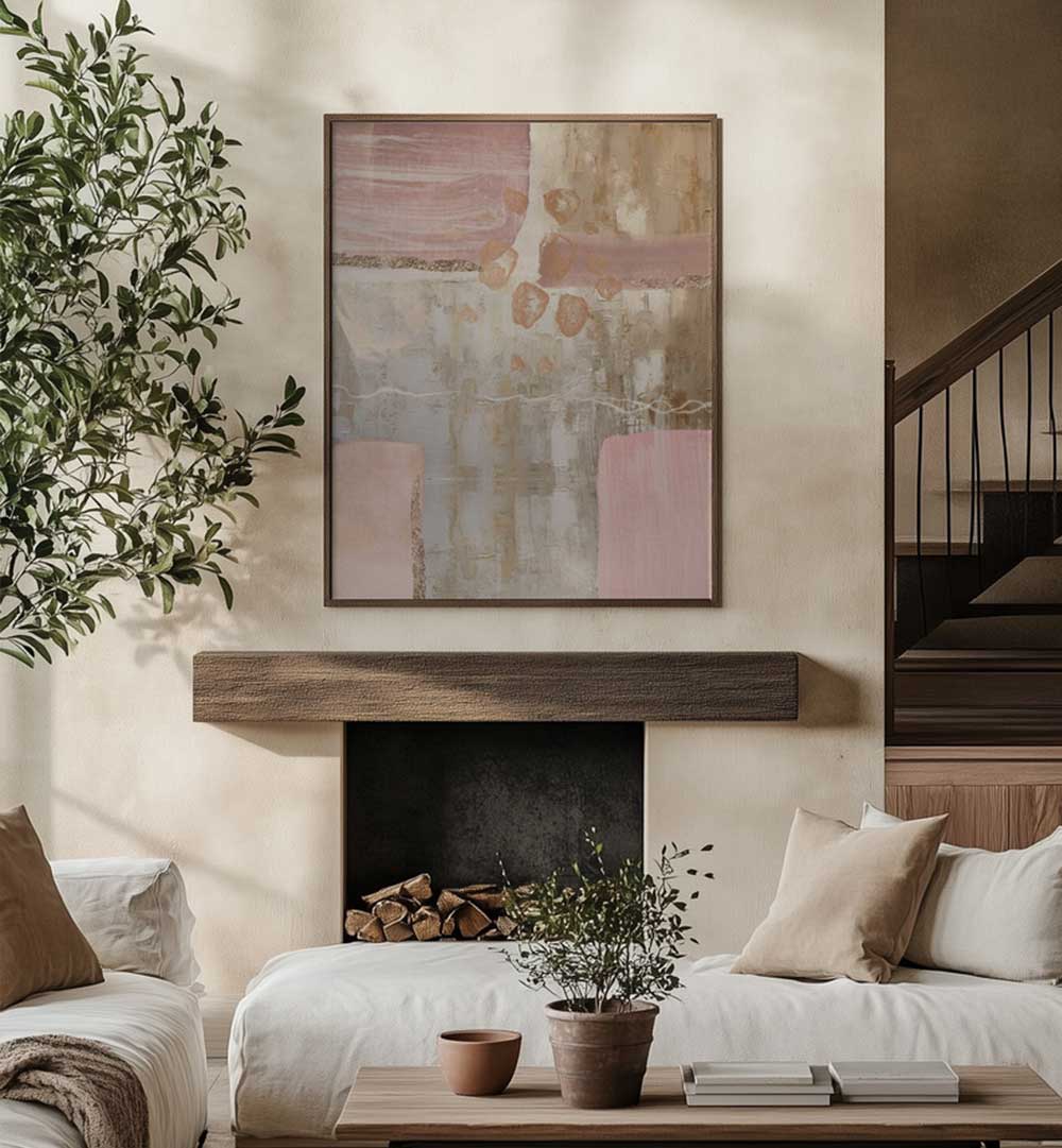 GLORIOUS PINK III , BOHO ART PAINTINGS