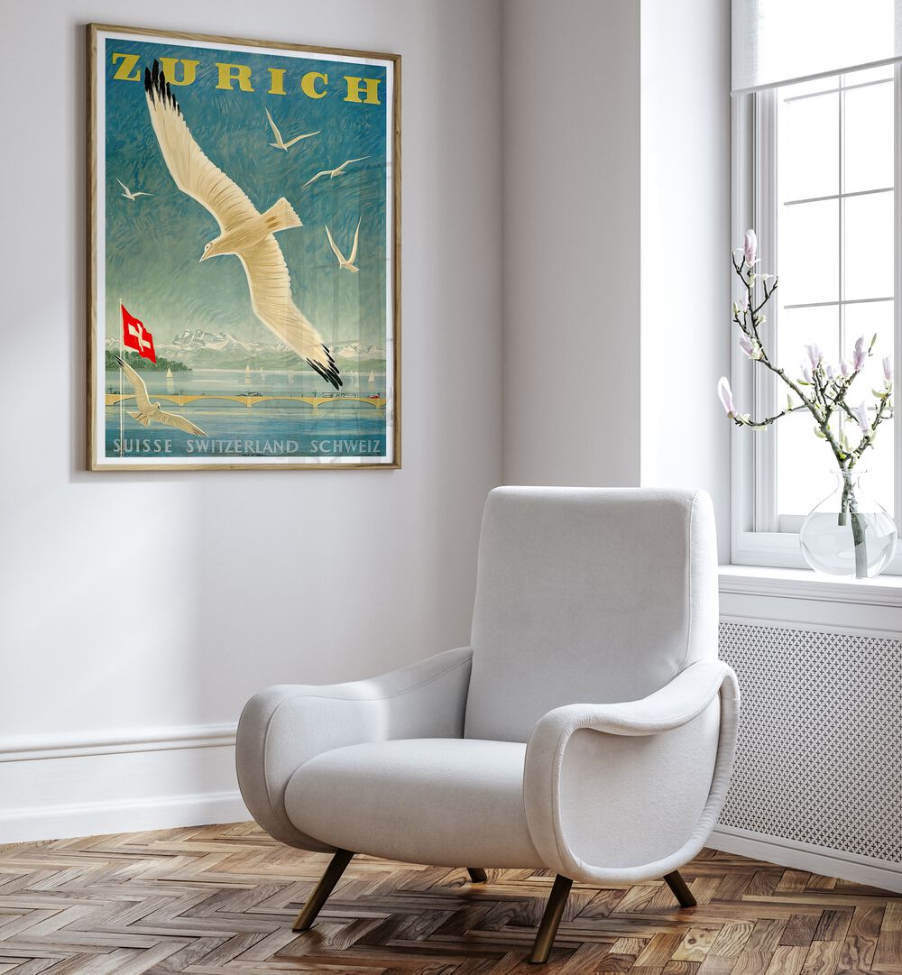 Stunning ZURICH, VINTAGE TRAVEL POSTERS add charm and wanderlust to any space, perfect for Switzerland lovers.