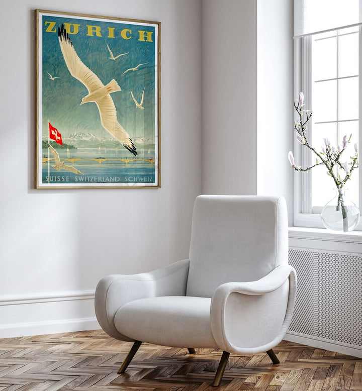 Stunning ZURICH, VINTAGE TRAVEL POSTERS add charm and wanderlust to any space, perfect for Switzerland lovers.
