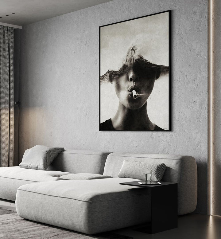 Unique surreal art print, "THE SOUND OF WAVES, SURREAL ART PRINTS," by Underdott, transforms spaces with captivating imagery.