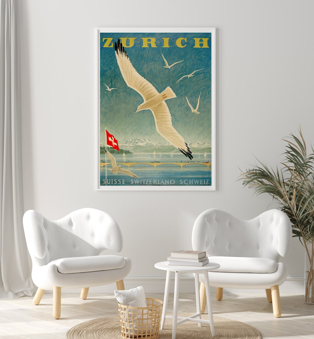 Stunning ZURICH, VINTAGE TRAVEL POSTERS showcasing Switzerland's charm, perfect for transforming your space.