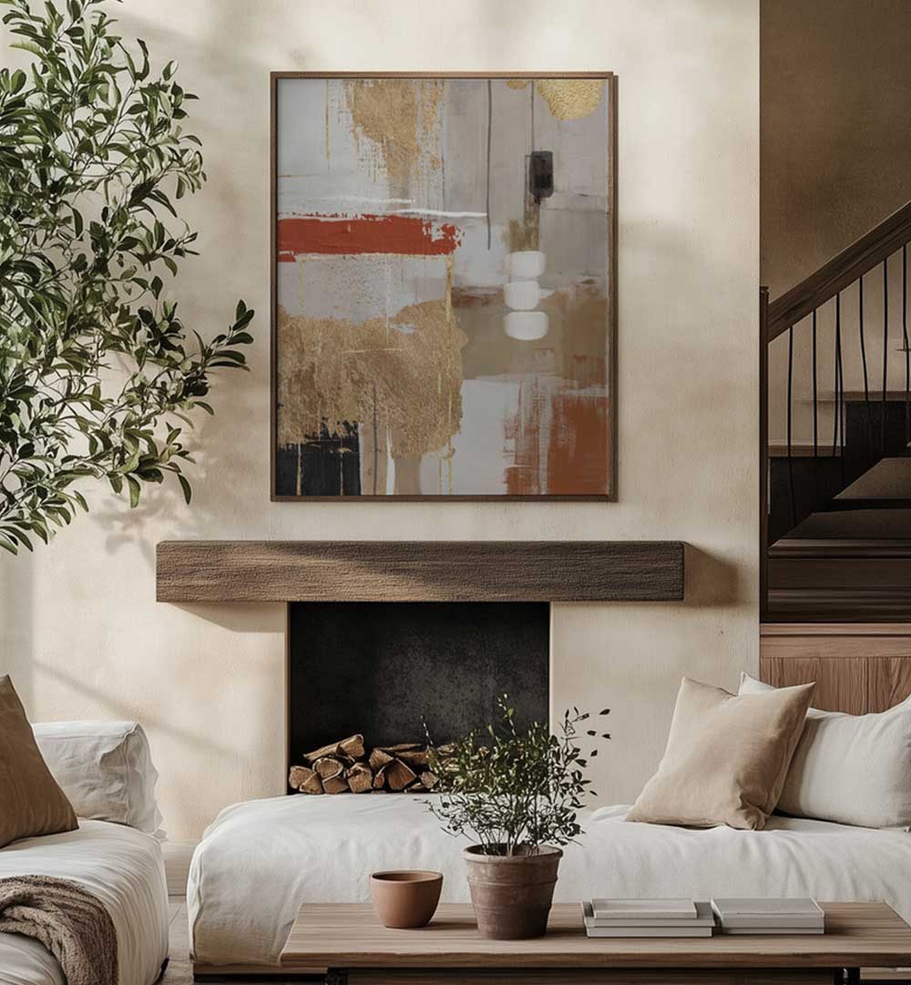 TERRACOTTA CHAOS II , BOHO ART PAINTINGS