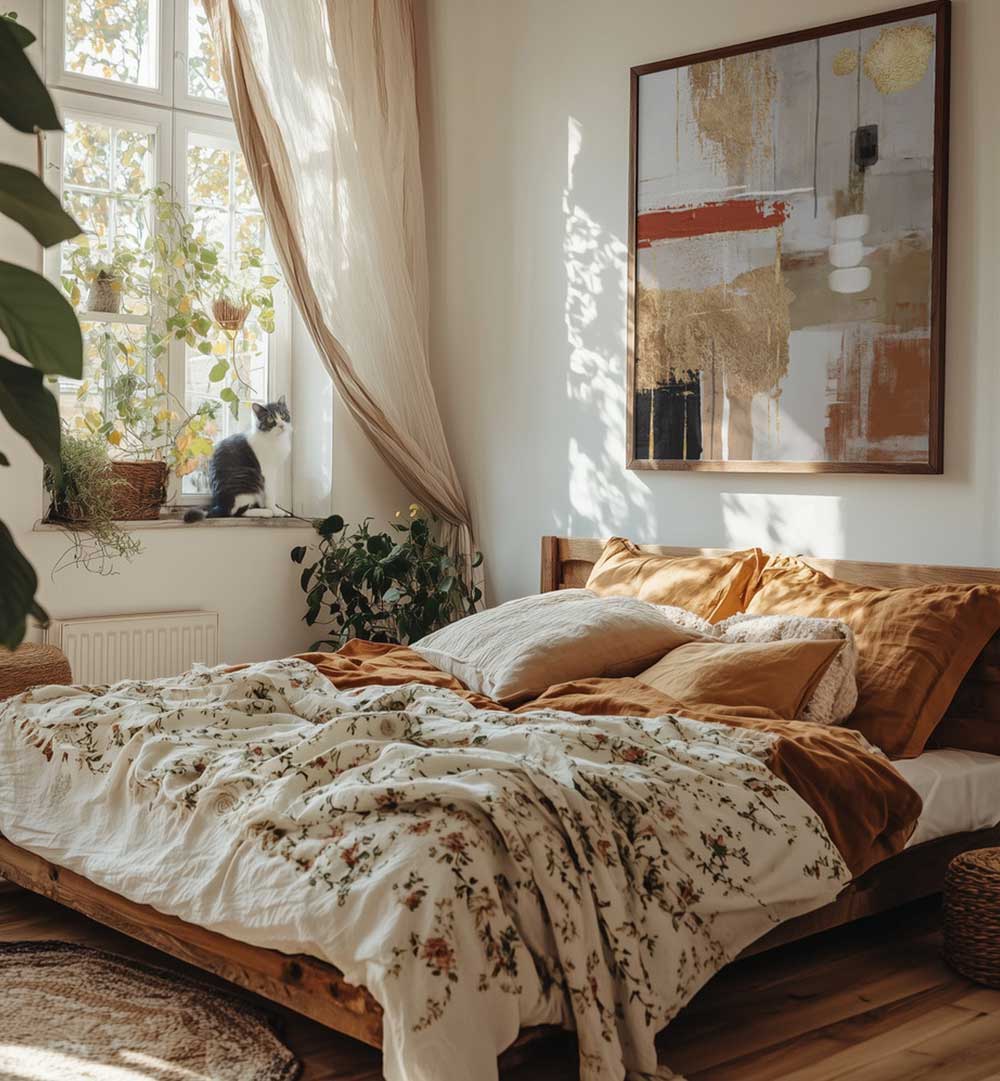 TERRACOTTA CHAOS II , BOHO ART PAINTINGS