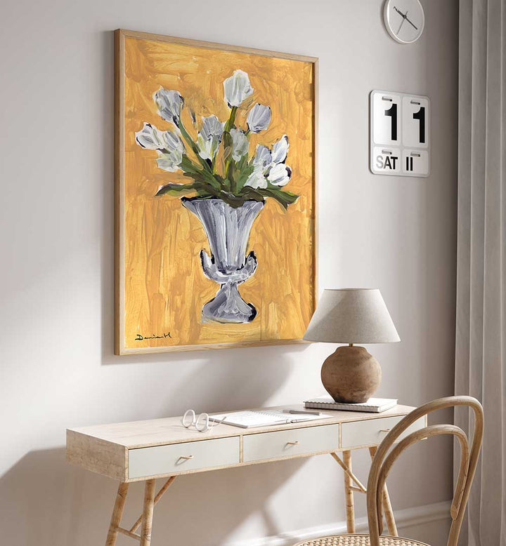 WHITE TULIP , FLORAL FLOWER PAINTINGS