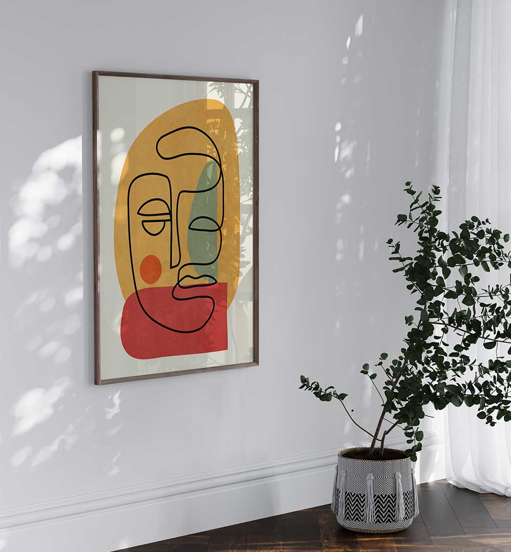 ABSTRACT FACES VIII , BOHO ART PAINTINGS