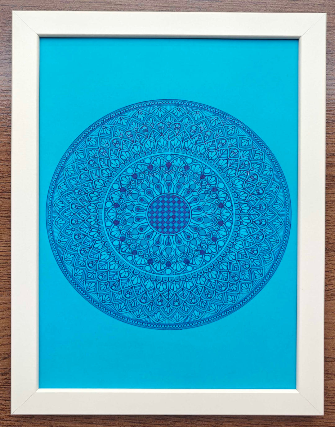 SHADES OF BLUE MANDALA , HANDMADE ARTWORKS