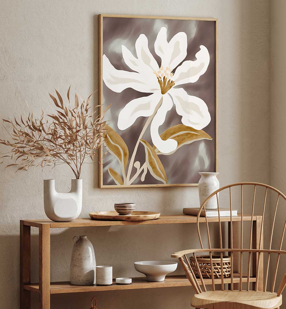 WHITE FLOWER PETALS , FLORAL FLOWER PAINTINGS