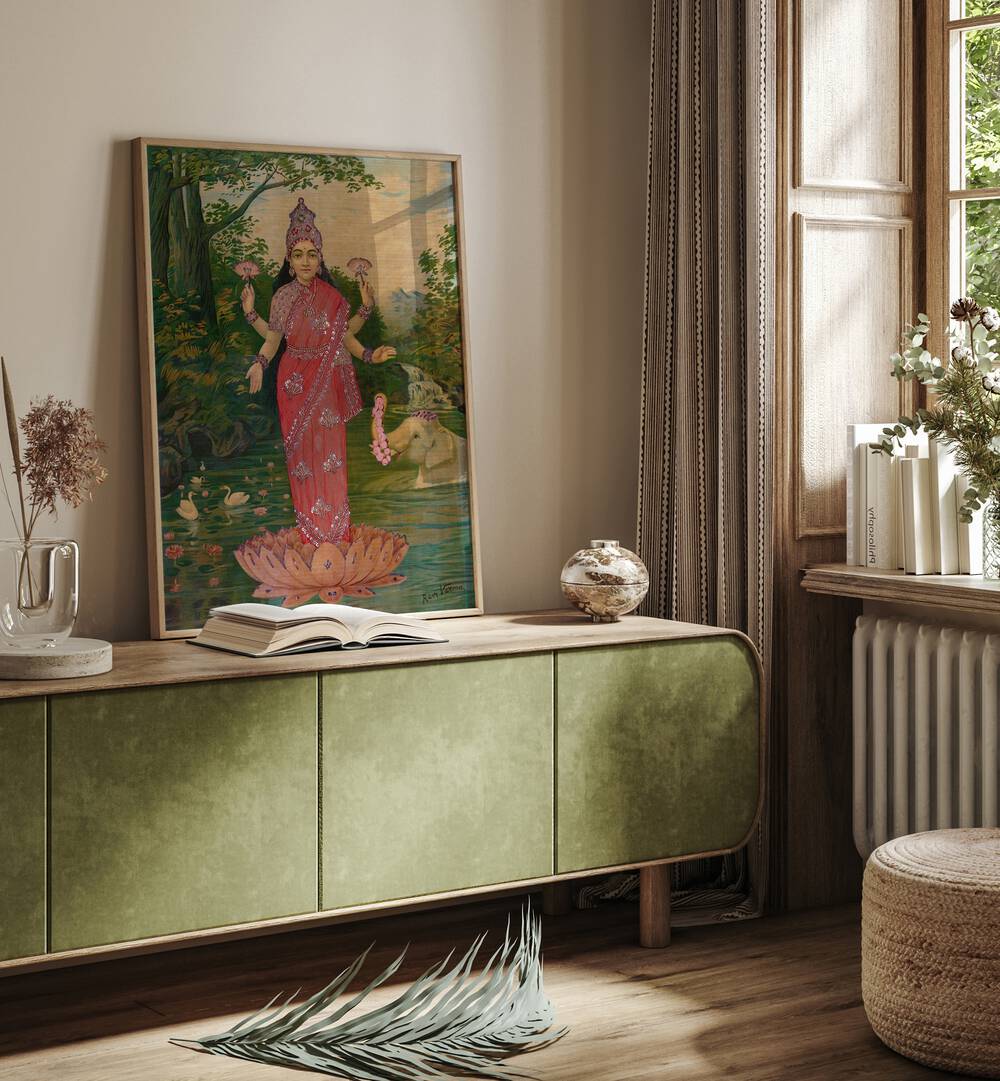 LAKSHMI EMBELLISHED , INDIAN ART PAINTINGS