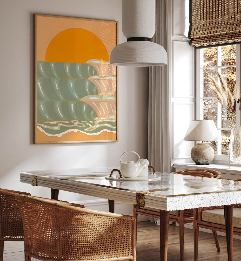 Breathe new life into your home with GOLDEN WAVE, LANDSCAPE PAINTINGS showcasing a vibrant golden wave and serene hues.