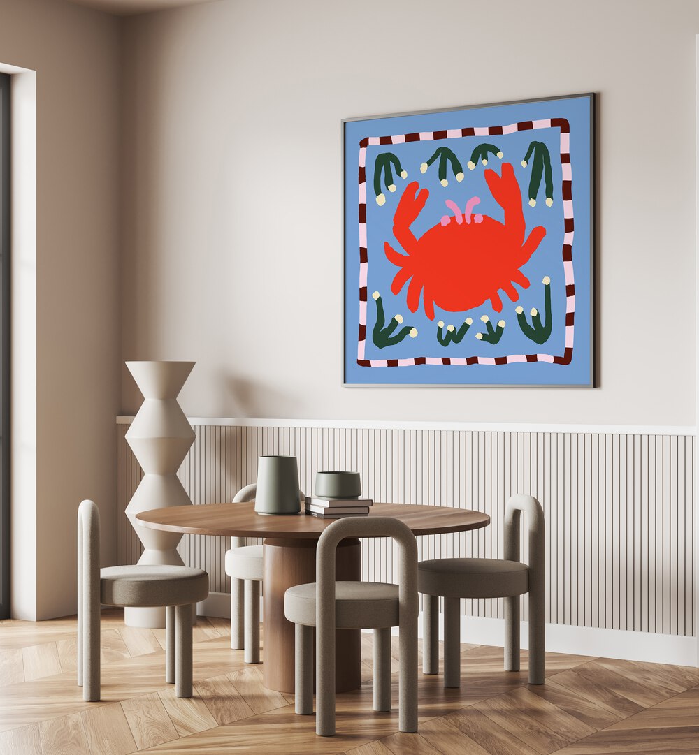 Bright and colorful CRAB, KITCHEN POSTERS enhance your culinary space with charm and personality. Perfect for seafood lovers!