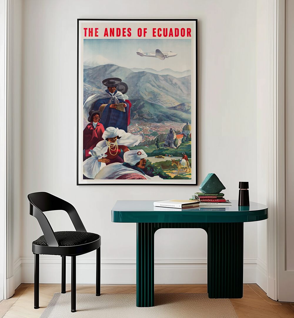 Stylish ECUADOR I, VINTAGE TRAVEL POSTERS featuring the Andes, perfect for adding charm to any space.