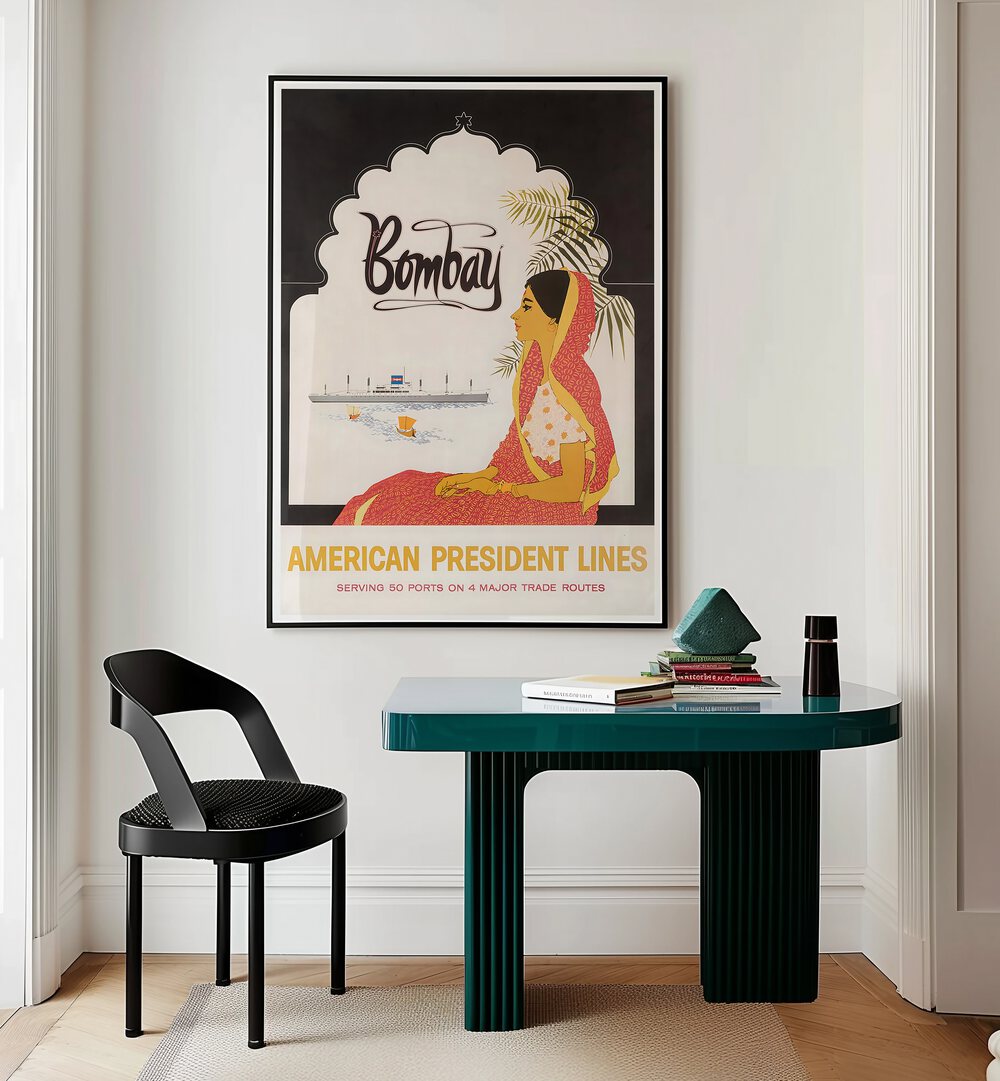 Stylish BOMBAY Vintage Travel Posters enhance any space, showcasing the vibrant essence of Bombay's charm.