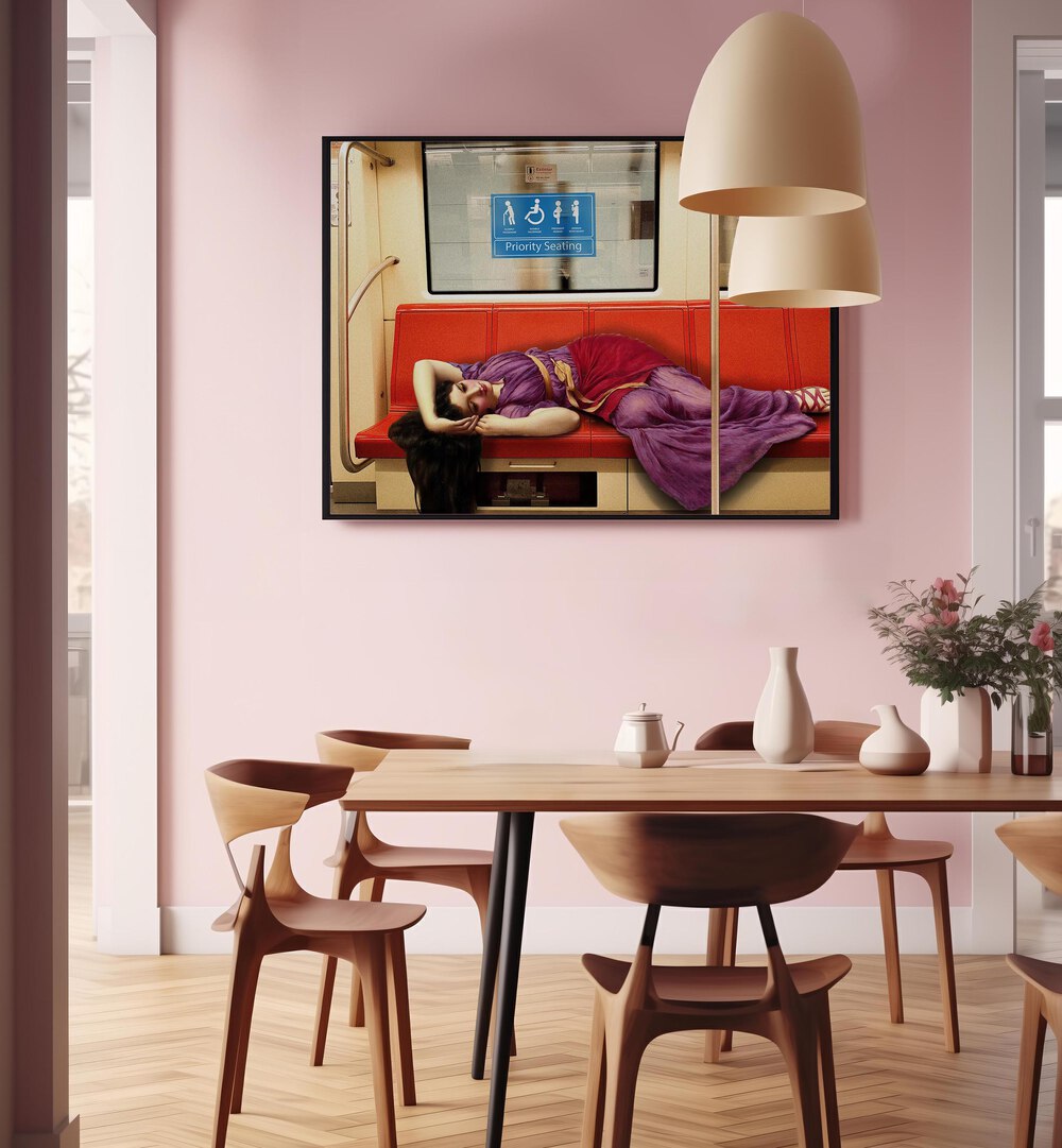 Transform your space with PRIORITY SEATING, ALTERED ART PRINTS by Dikhotomy, blending modern creativity and conversation.