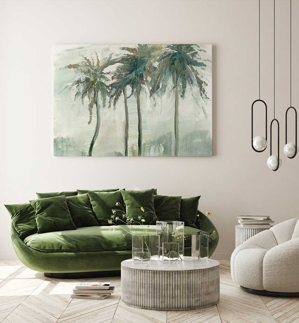 WINDSWEPT PALMS , FLORAL FLOWER PAINTINGS