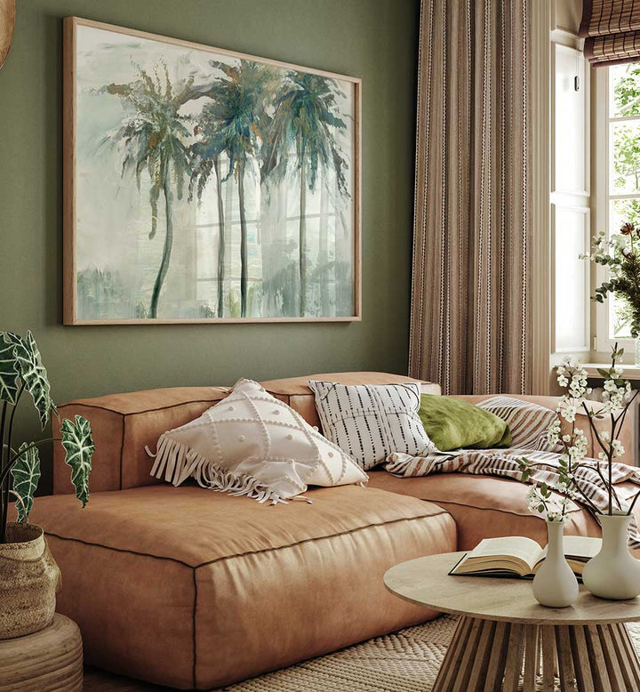 WINDSWEPT PALMS , FLORAL FLOWER PAINTINGS