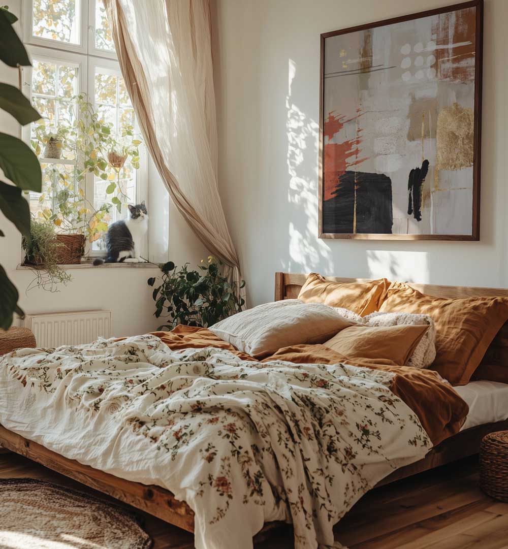 TERRACOTTA CHAOS I , BOHO ART PAINTINGS