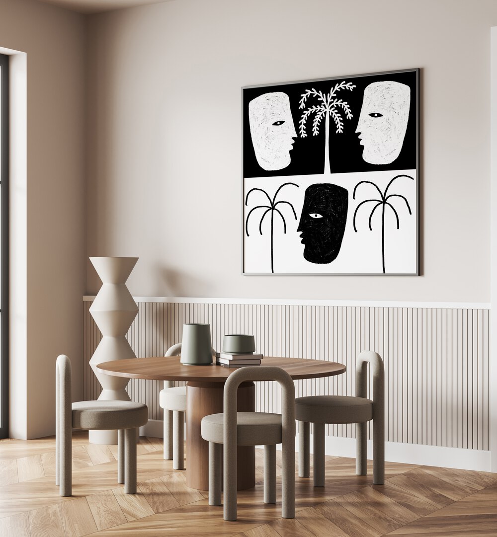 Stylish interior featuring YEARNING I, BOHO ART PAINTINGS, enhancing elegance and modern design in your space.