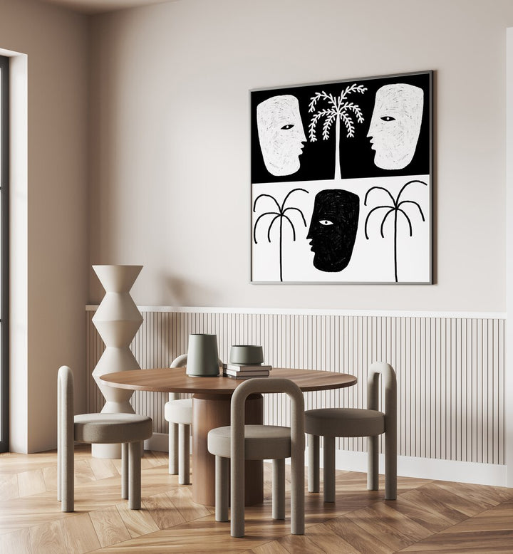Stylish interior featuring YEARNING I, BOHO ART PAINTINGS, enhancing elegance and modern design in your space.