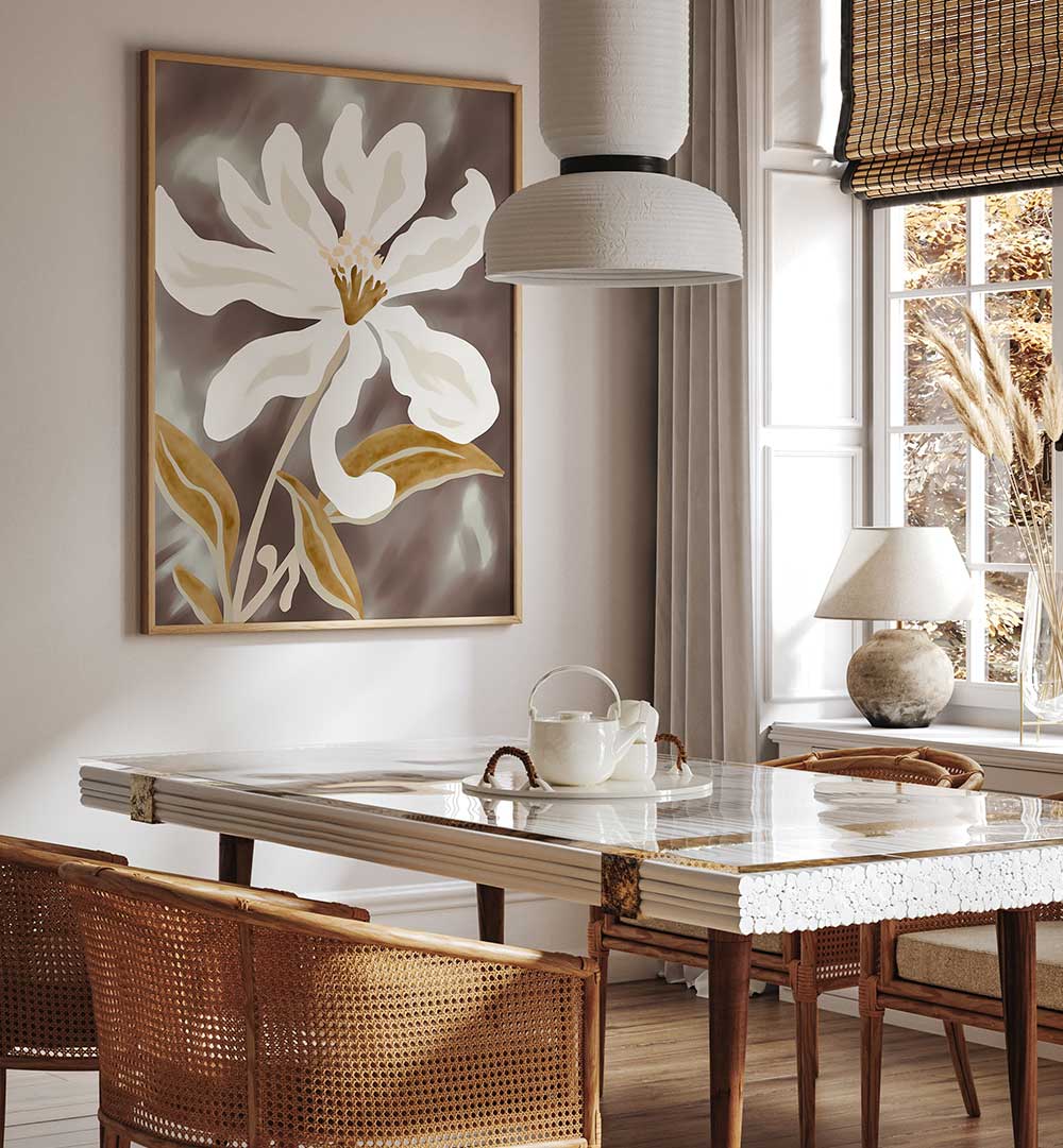 WHITE FLOWER PETALS , FLORAL FLOWER PAINTINGS