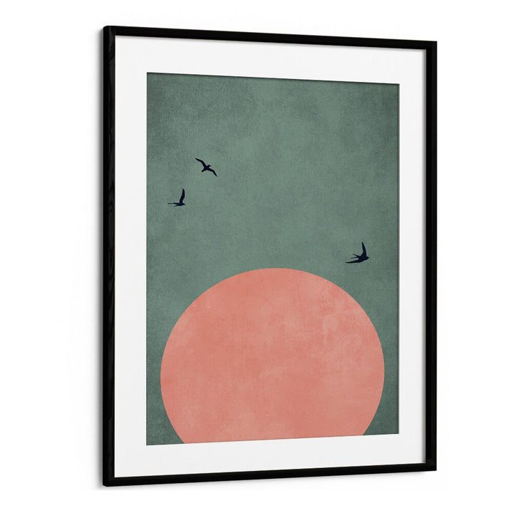 Stunning A BEAUTIFUL DAY, LANDSCAPE PAINTINGS art print in a sleek black frame, perfect for enhancing any space.