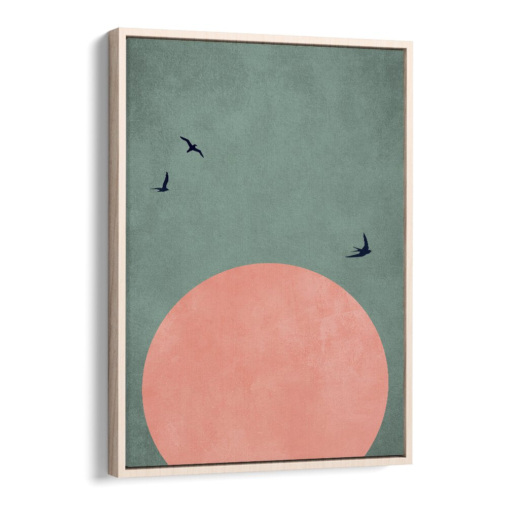 Captivating A BEAUTIFUL DAY , LANDSCAPE PAINTINGS by Asianmonk, featuring a serene sunset and flying birds.