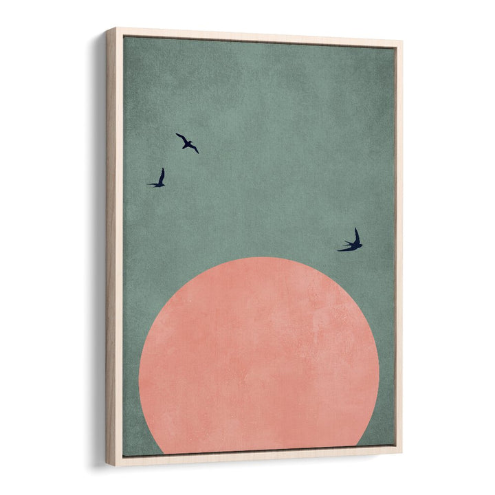 Captivating A BEAUTIFUL DAY , LANDSCAPE PAINTINGS by Asianmonk, featuring a serene sunset and flying birds.