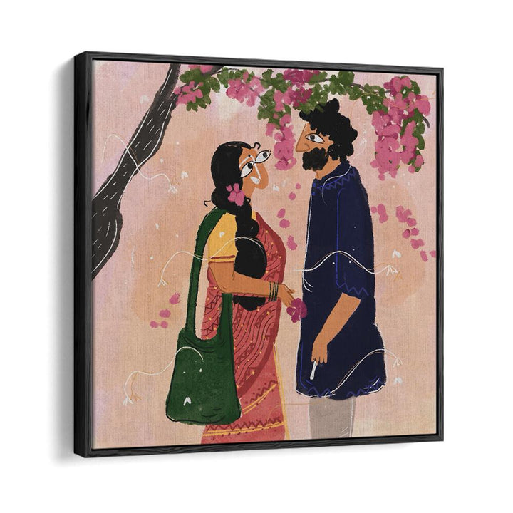 A Bengali Bikel By Shreya Roy Chowdary, Indian Art Paintings Artwork in Black Floater Frame