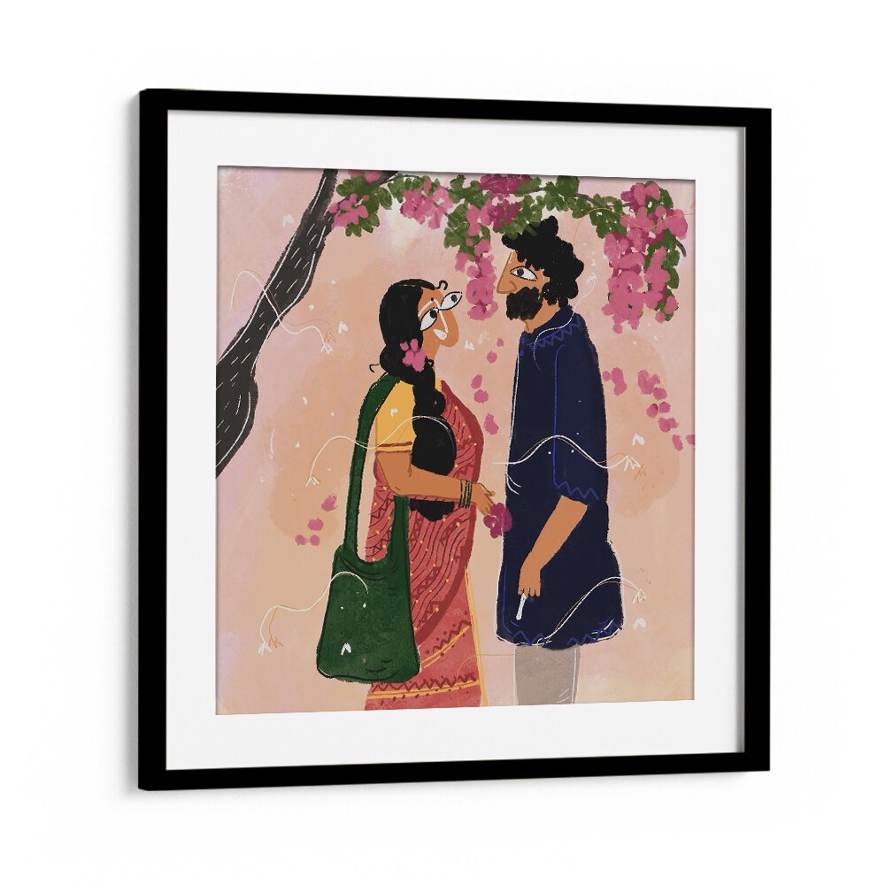 A Bengali Bikel By Shreya Roy Chowdary, Indian Art Paintings Artwork in Black Frame With Mount
