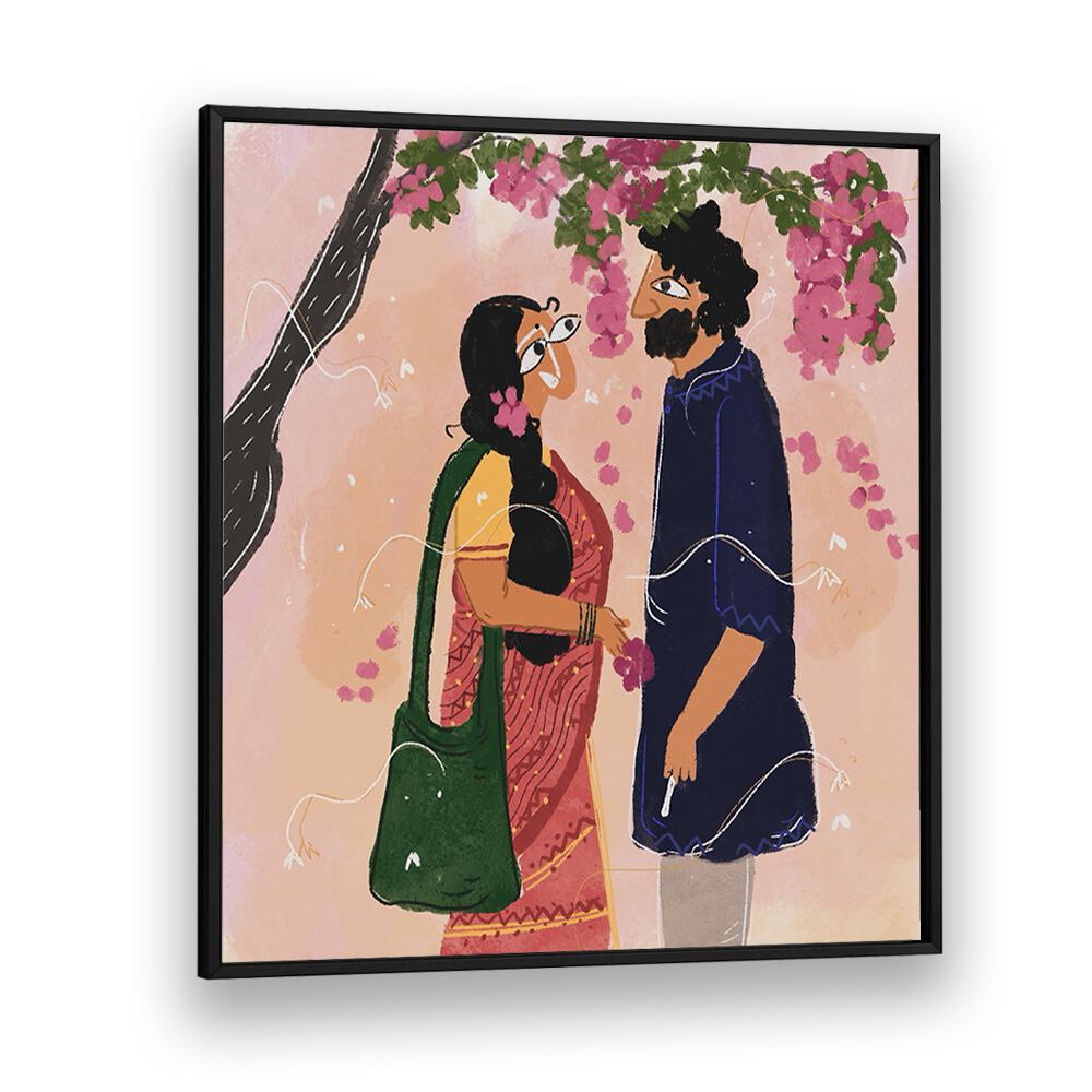 A Bengali Bikel By Shreya Roy Chowdary, Indian Art Paintings Artwork in Black Plain Frame