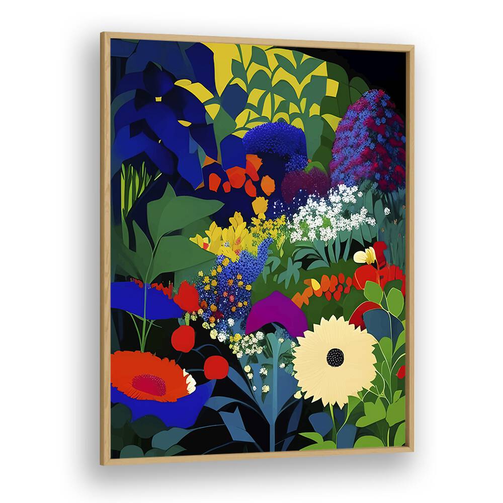 Vibrant floral composition in "A BEAUTIFULLY DARK MIND, FLORAL FLOWER PAINTINGS" by Uma Gokhale, perfect for decor.