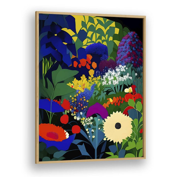 Vibrant floral composition in "A BEAUTIFULLY DARK MIND, FLORAL FLOWER PAINTINGS" by Uma Gokhale, perfect for decor.