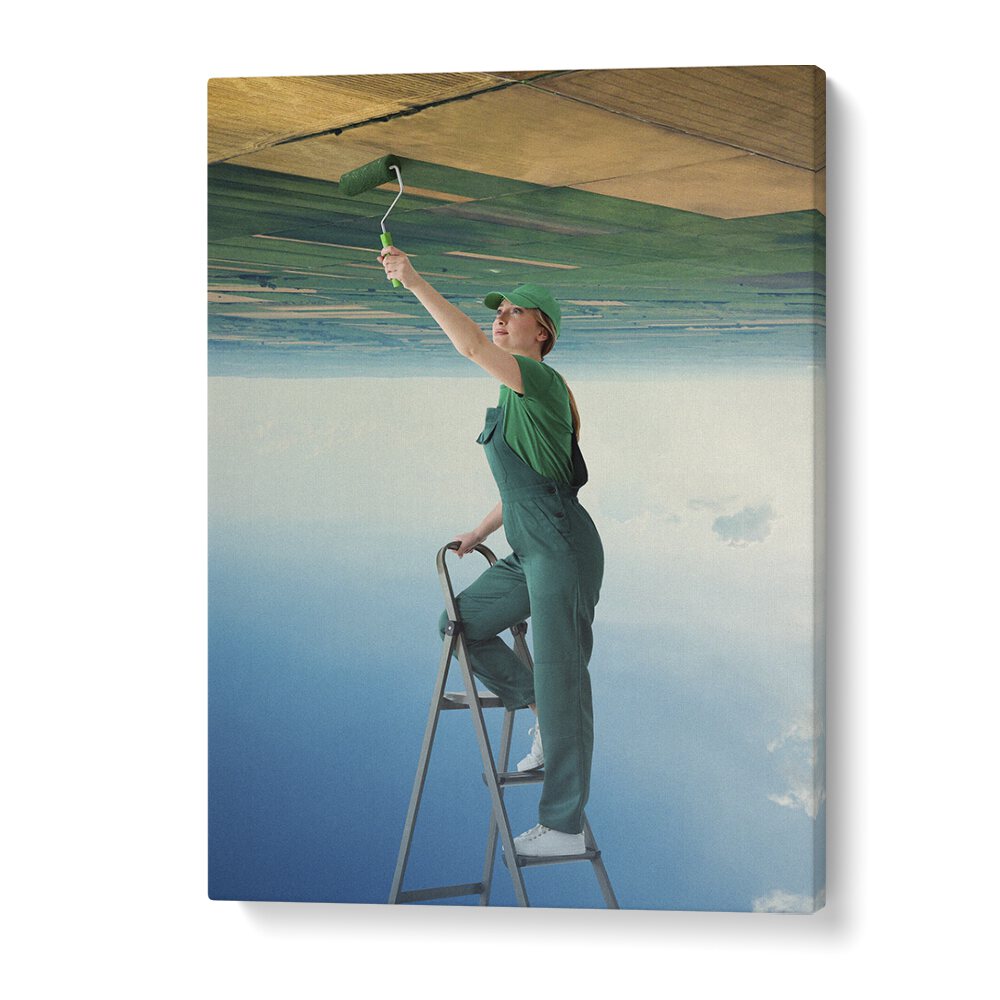 A Fresh Start, Surreal Art Prints capture a painter at work, blending creativity with surrealism by Vertigo Artography.