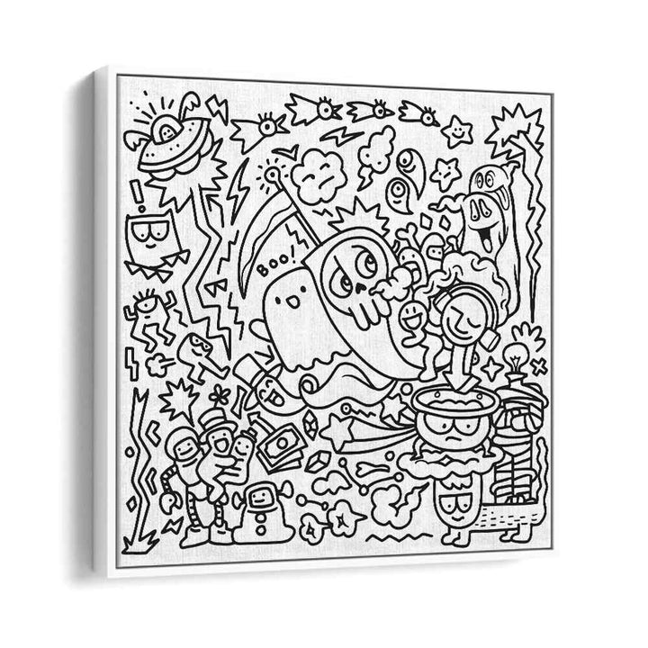 Discover whimsy with A GHOSTLY ADVENTURE, DOODLE ART PAINTINGS, perfect for art lovers seeking creativity.